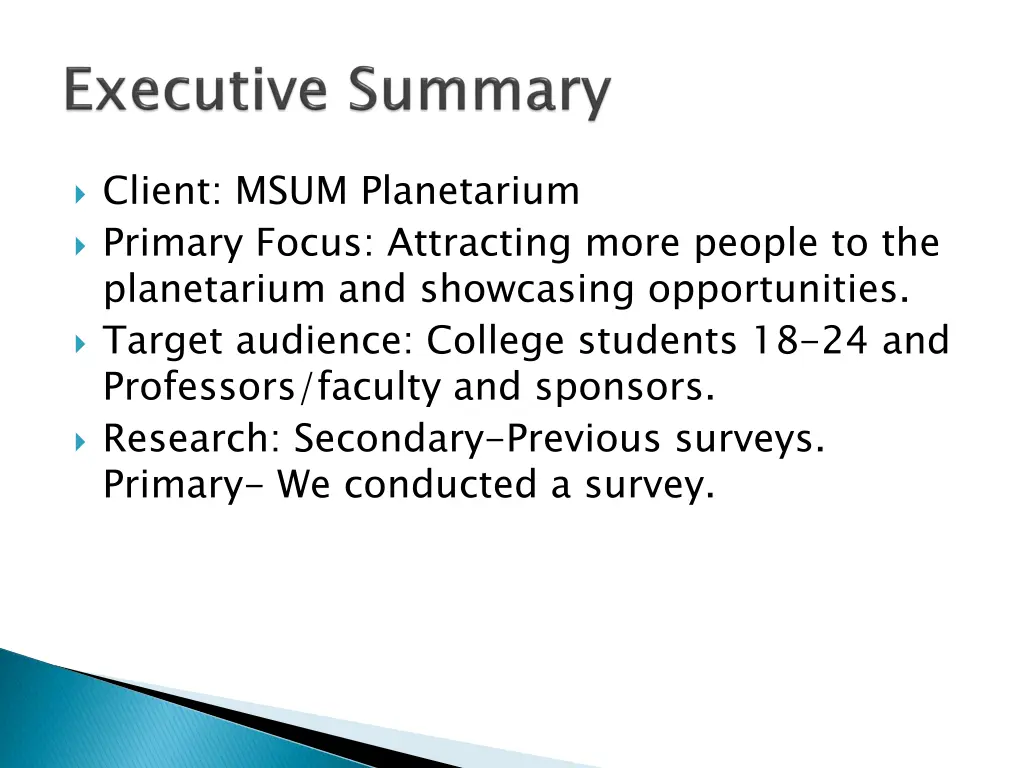 client msum planetarium primary focus attracting