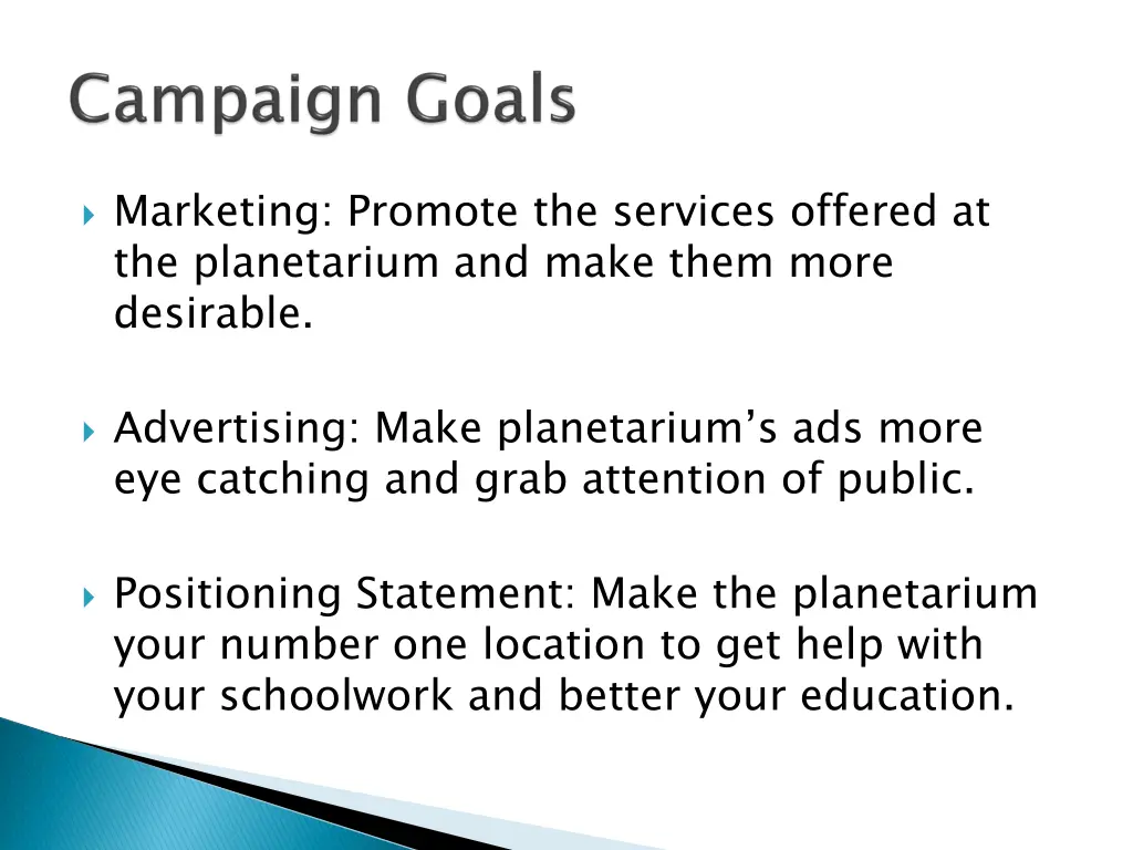 marketing promote the services offered