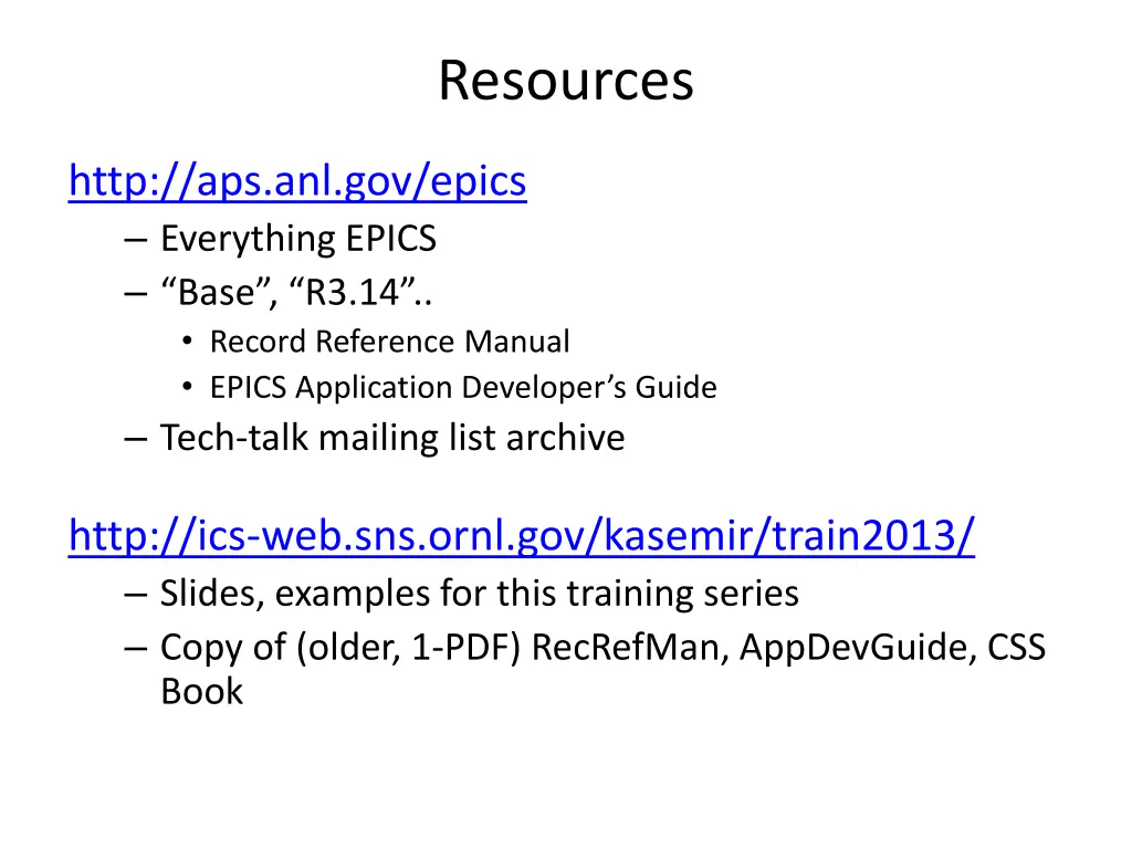 resources