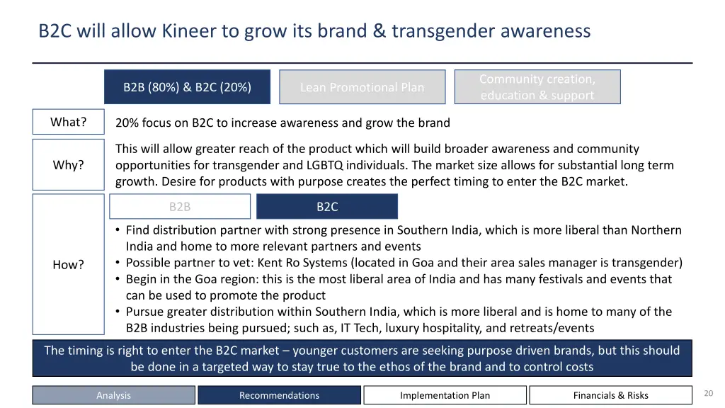b2c will allow kineer to grow its brand