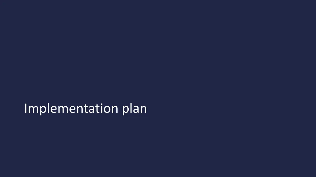 implementation plan