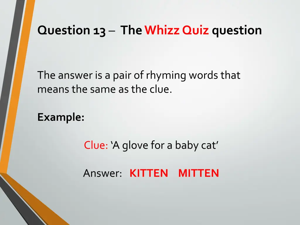 question 13 the whizz quiz question