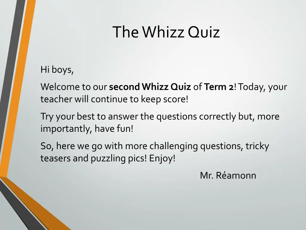the whizz quiz 1