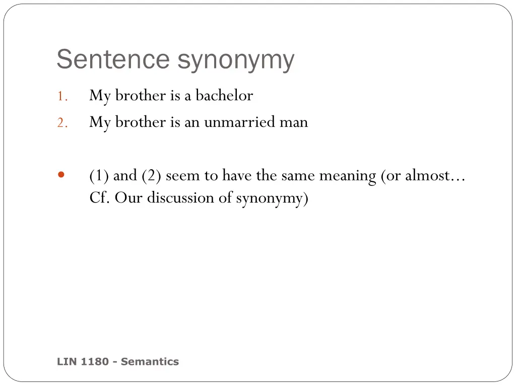 sentence synonymy