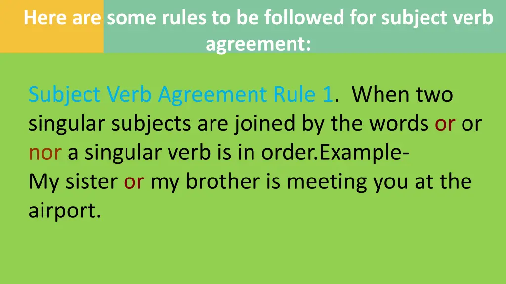 here are some rules to be followed for subject