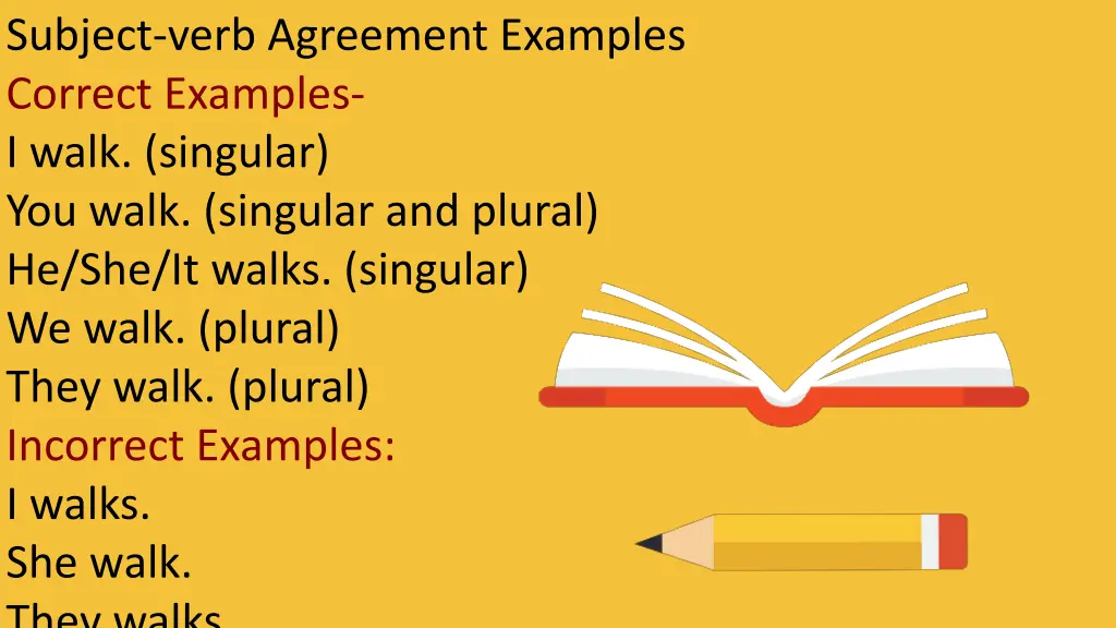 subject verb agreement examples correct examples