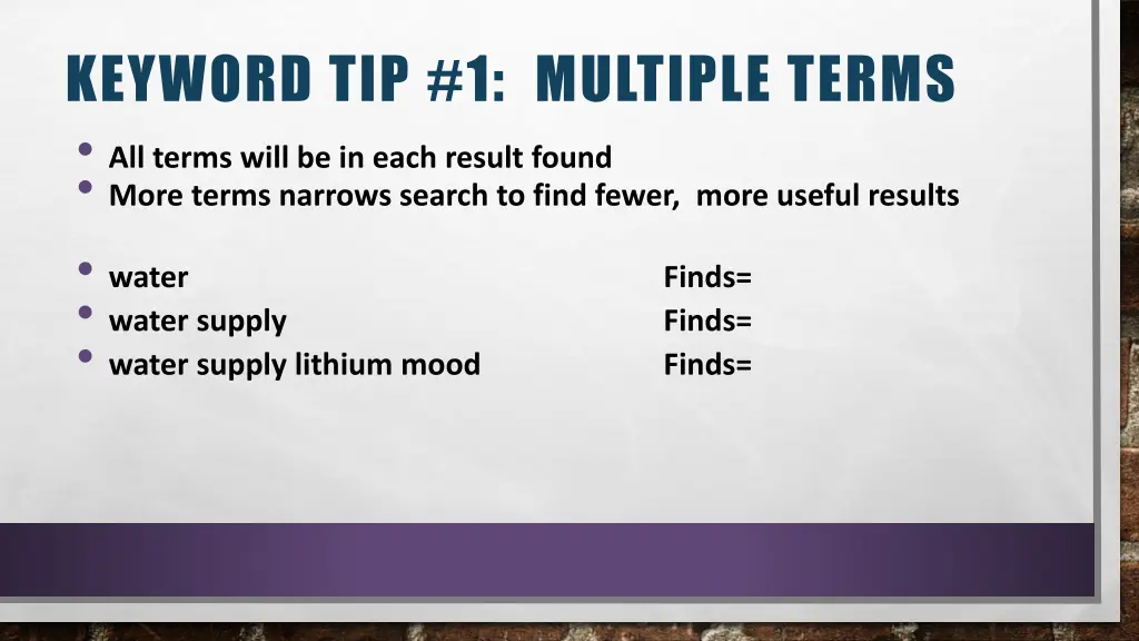 keyword tip 1 multiple terms all terms will
