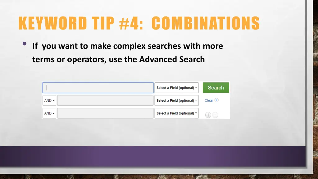 keyword tip 4 combinations if you want to make