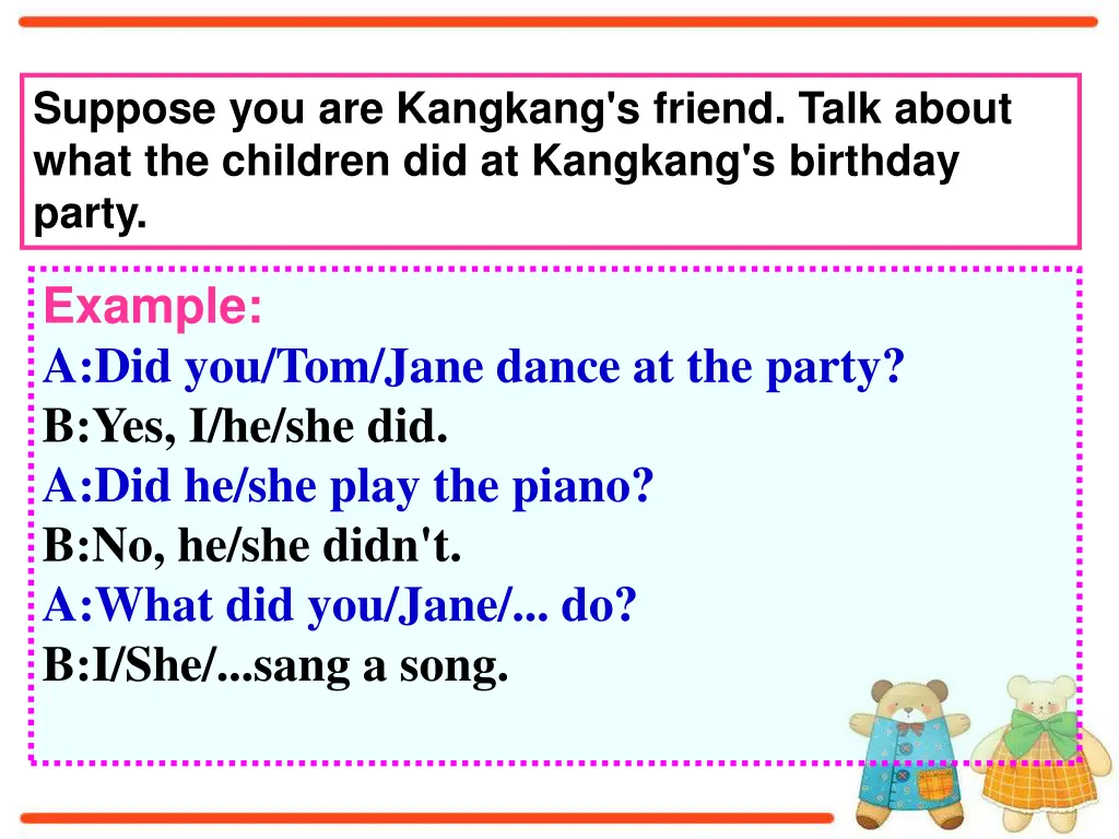 suppose you are kangkang s friend talk about what