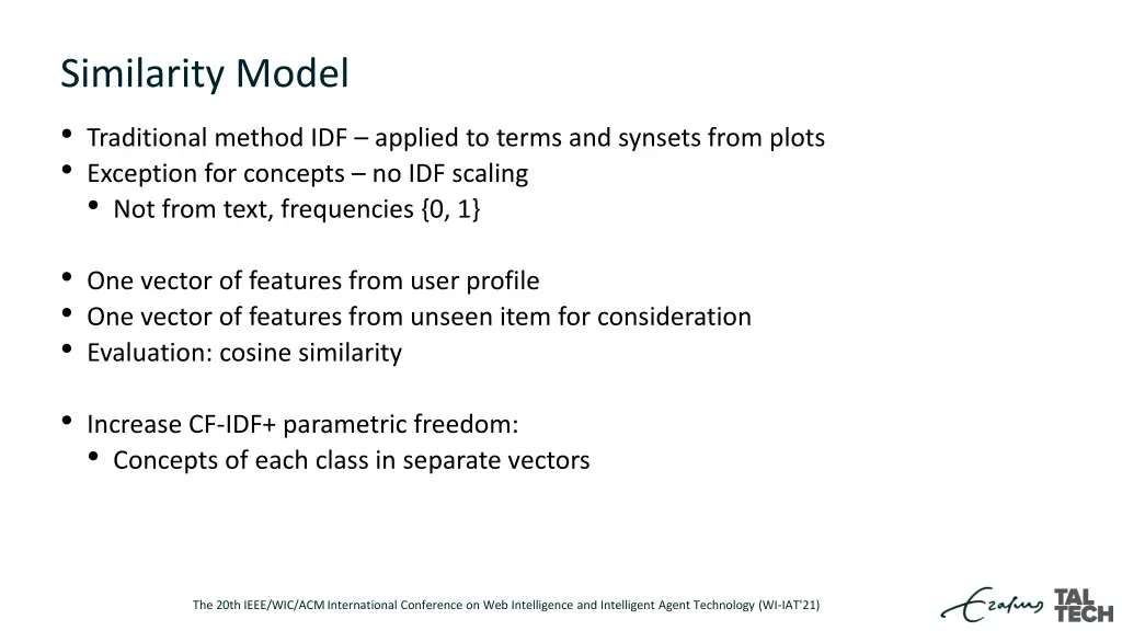 similarity model traditional method idf applied
