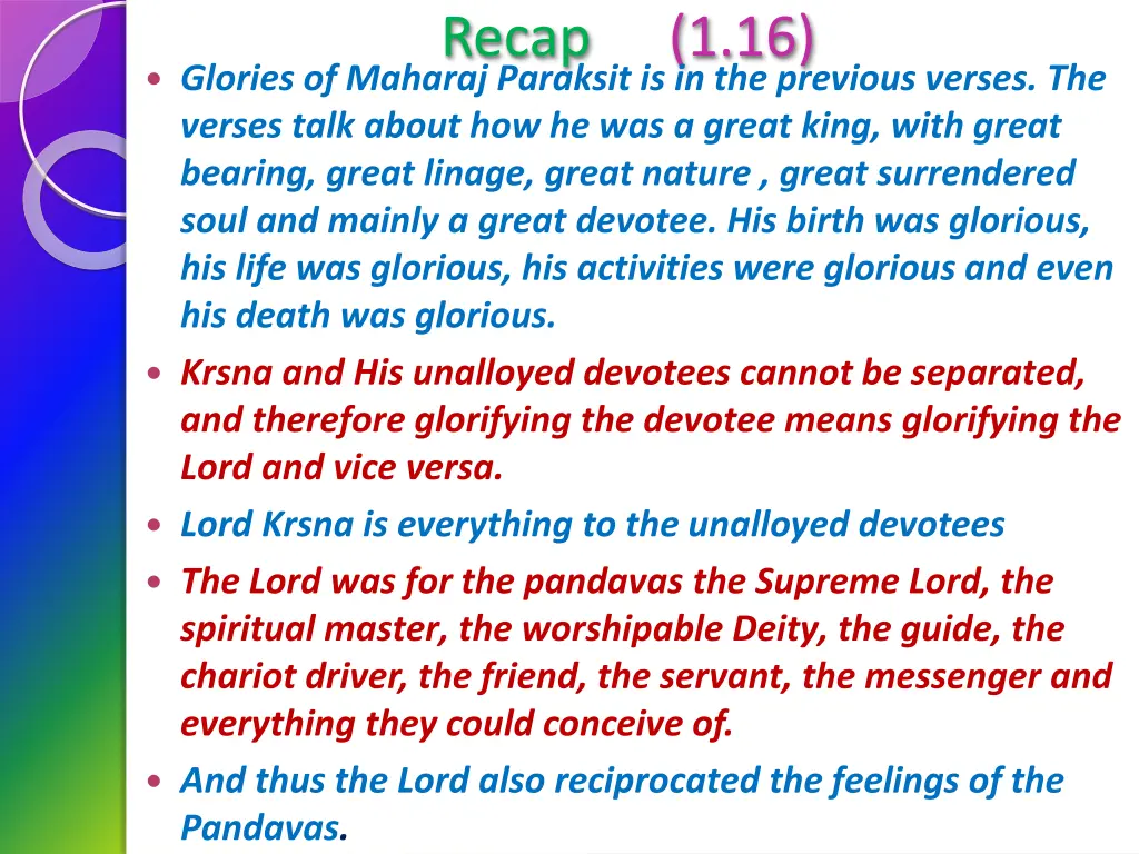 recap