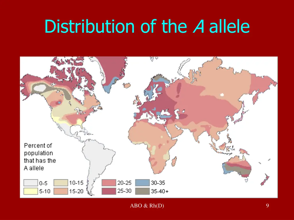 distribution of the a allele