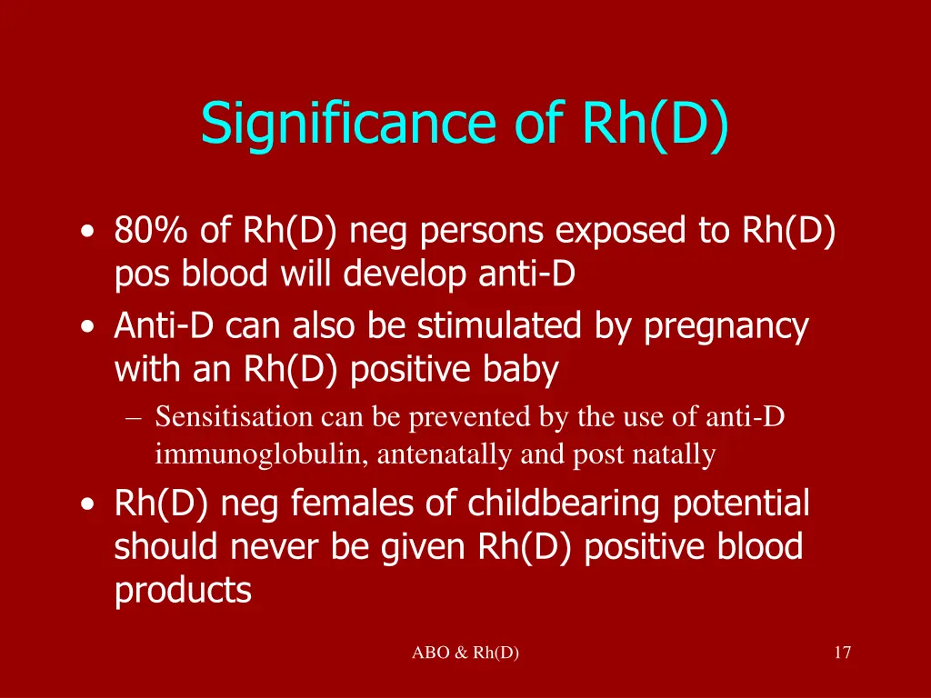 significance of rh d