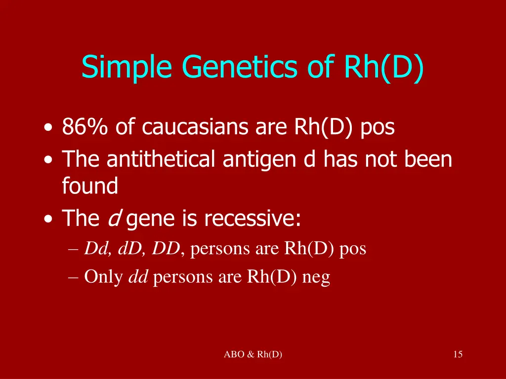 simple genetics of rh d