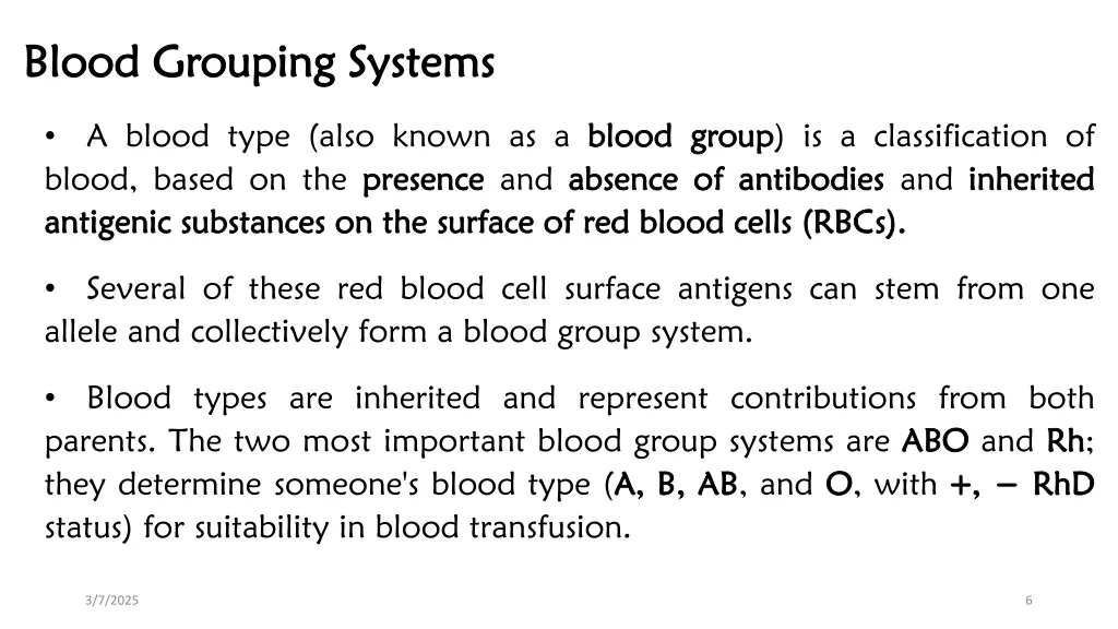 blood grouping systems blood grouping systems