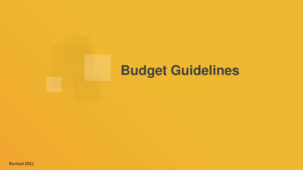 budget guidelines