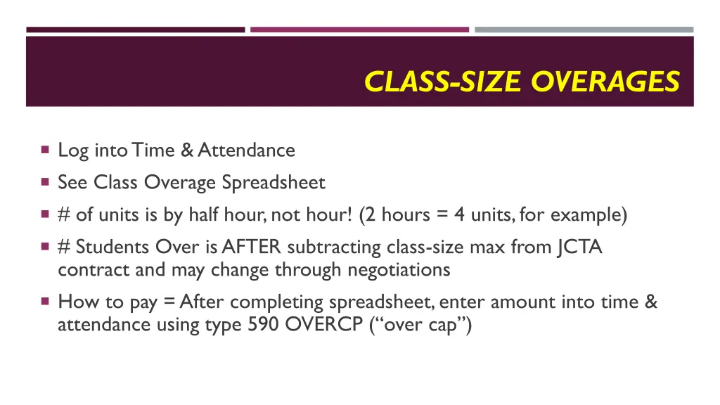 class size overages