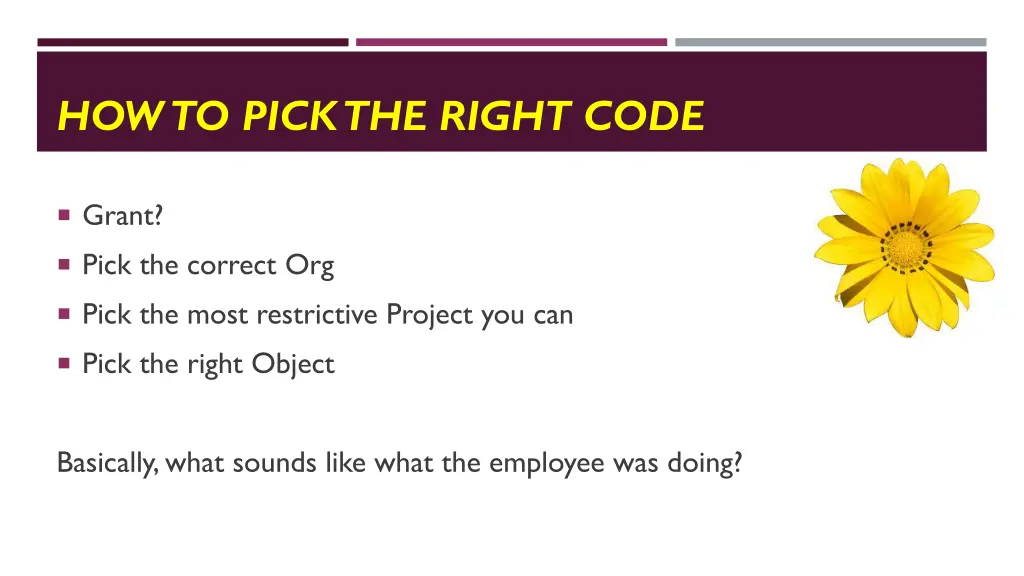 how to pick the right code