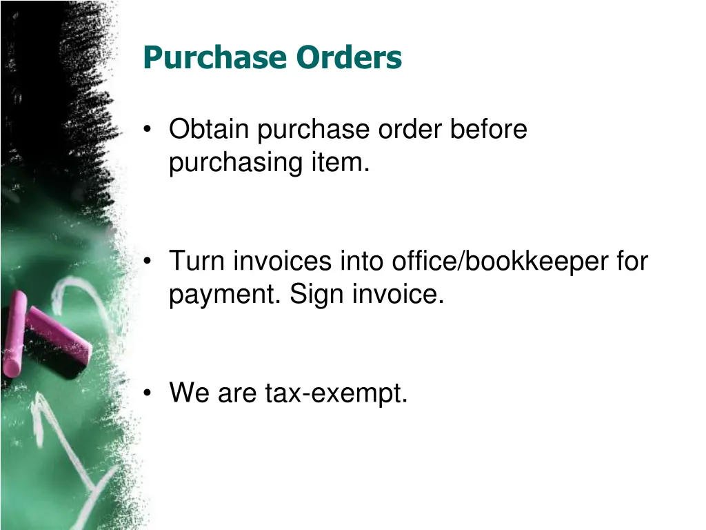 purchase orders