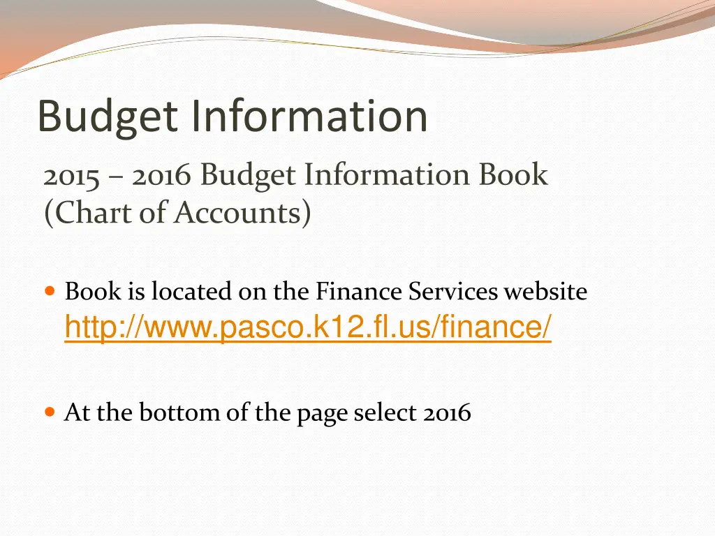 budget information 2