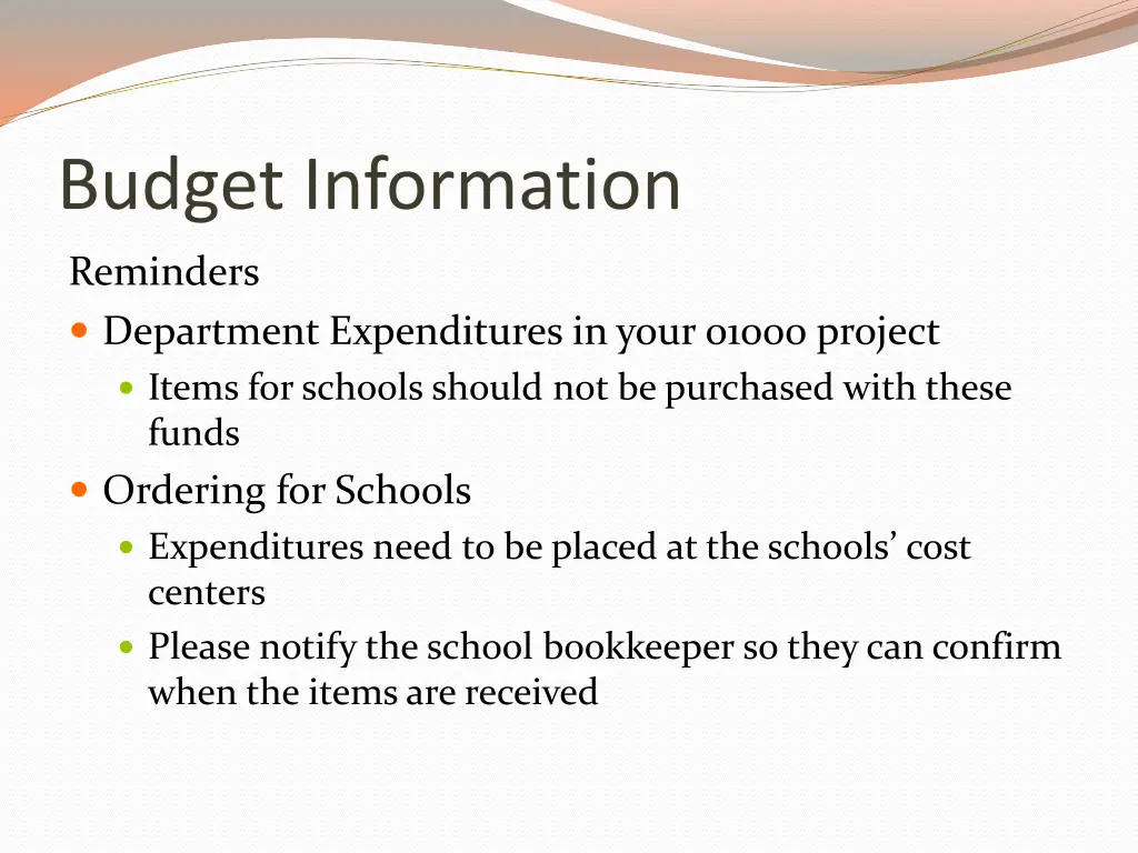 budget information 4