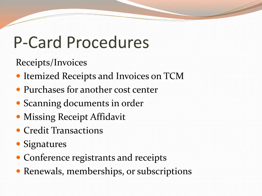 p card procedures 1