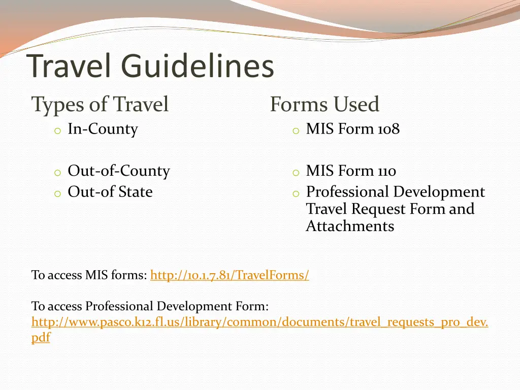 travel guidelines 1