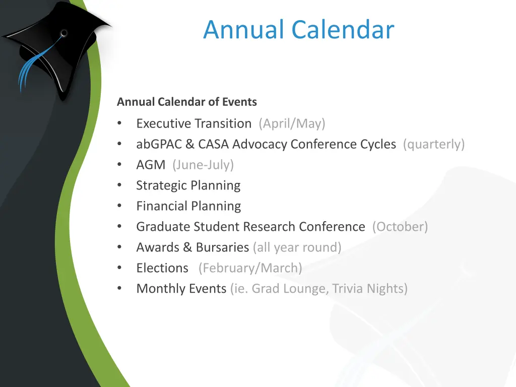 annual calendar