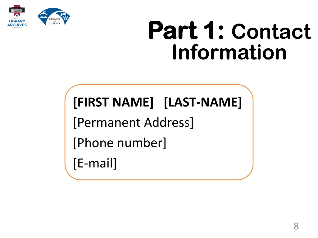 part 1 part 1 contact information