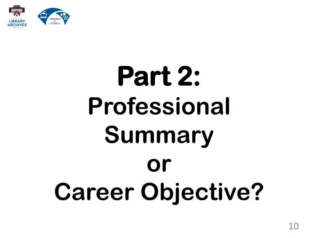 part 2 part 2 professional summary or career