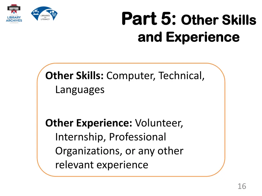 part 5 part 5 other skills other skills