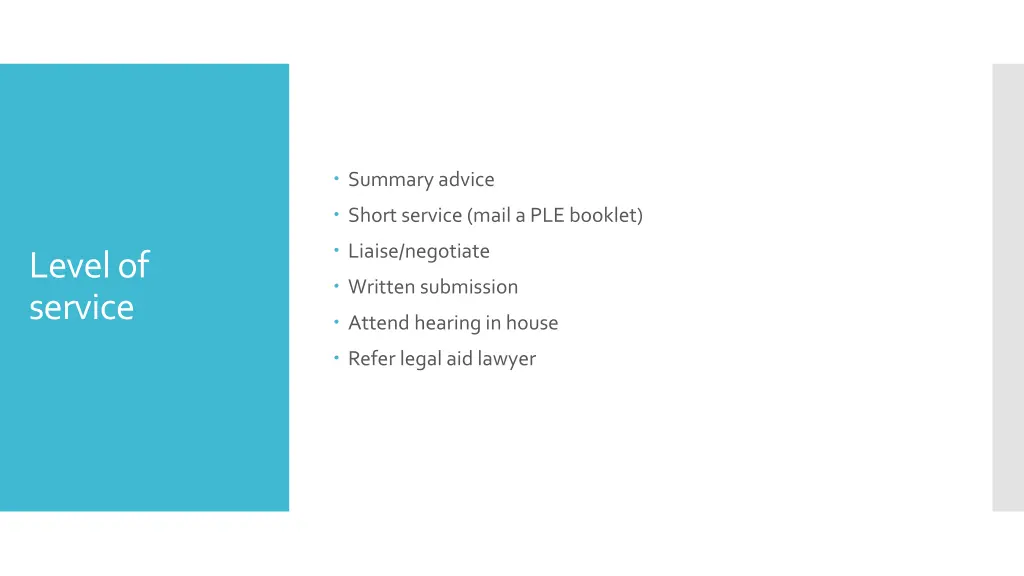 summary advice