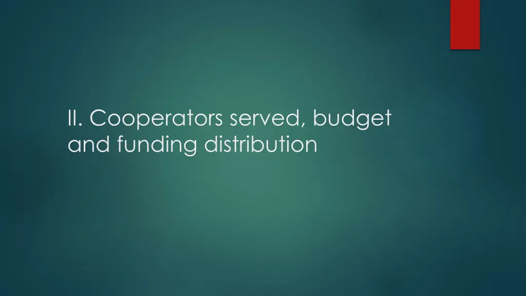 ii cooperators served budget and funding