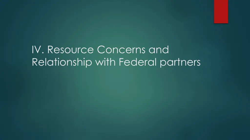iv resource concerns and relationship with