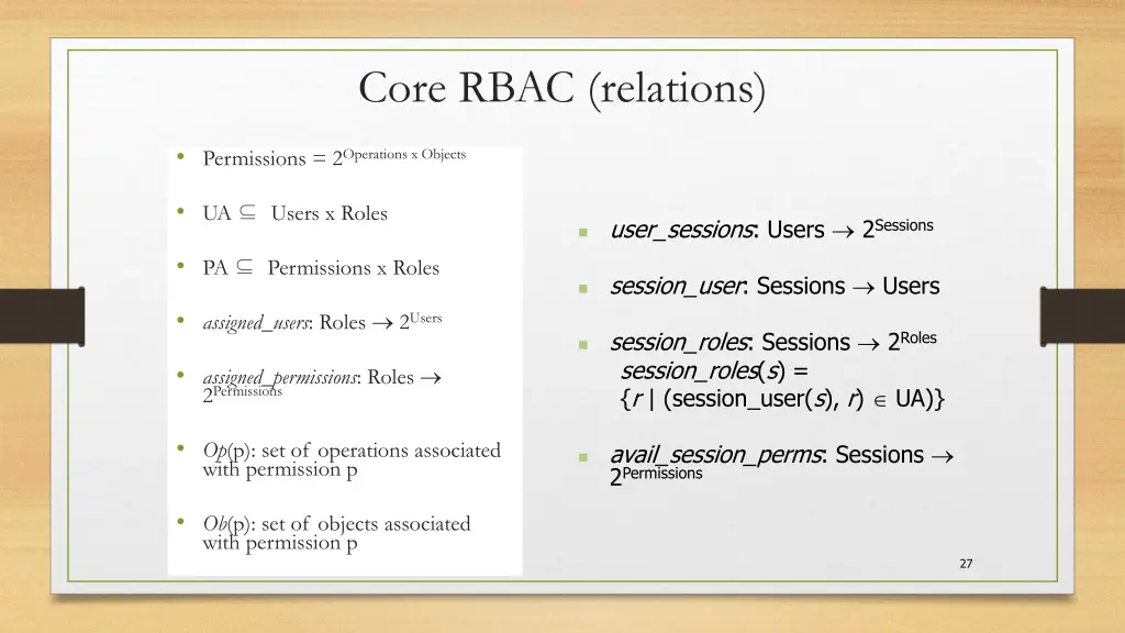 core rbac relations