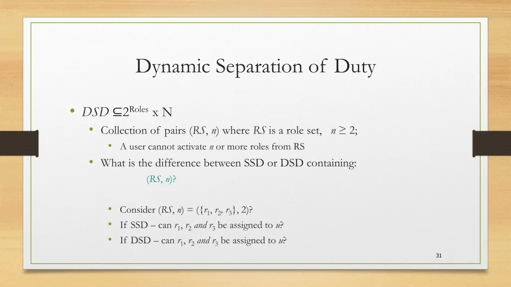 dynamic separation of duty