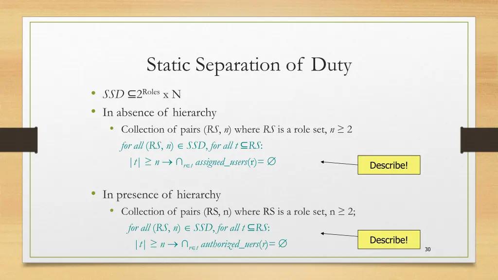 static separation of duty