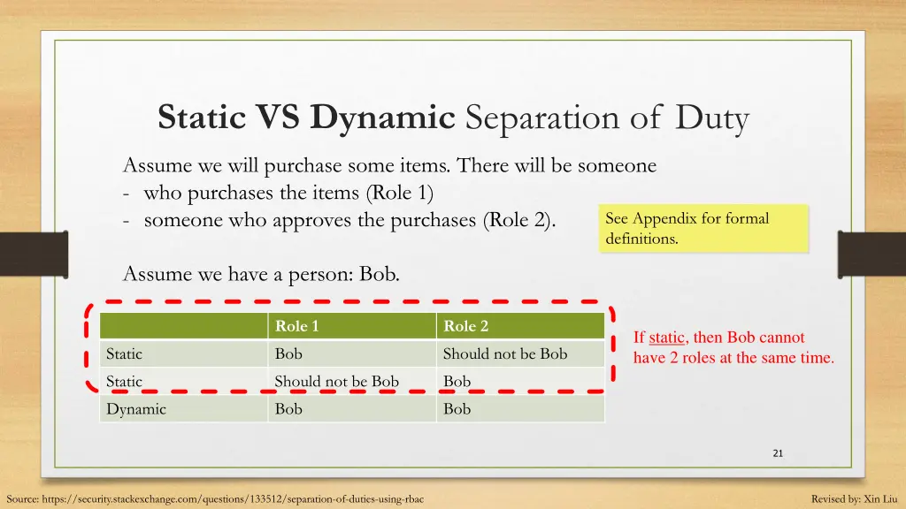 static vs dynamic separation of duty