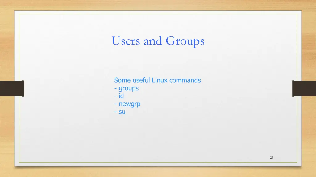 users and groups