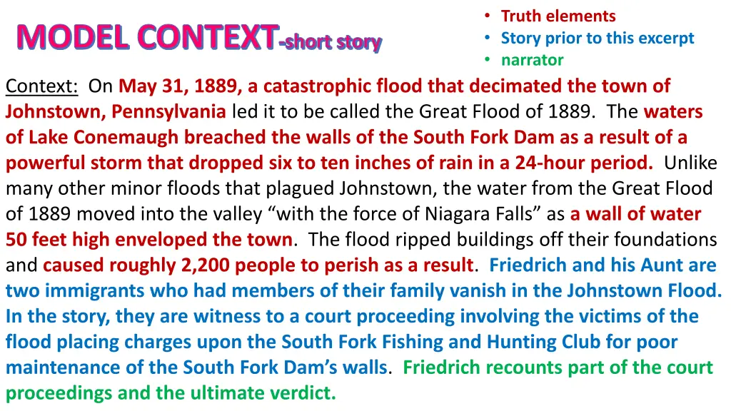 truth elements story prior to this excerpt