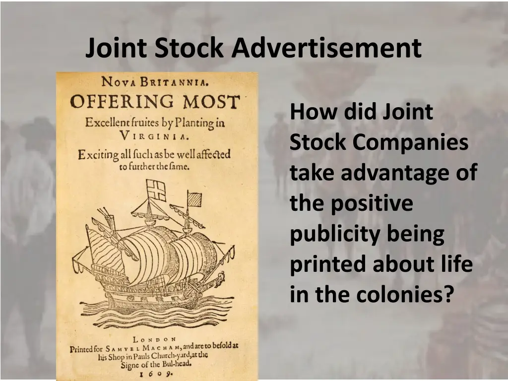 joint stock advertisement