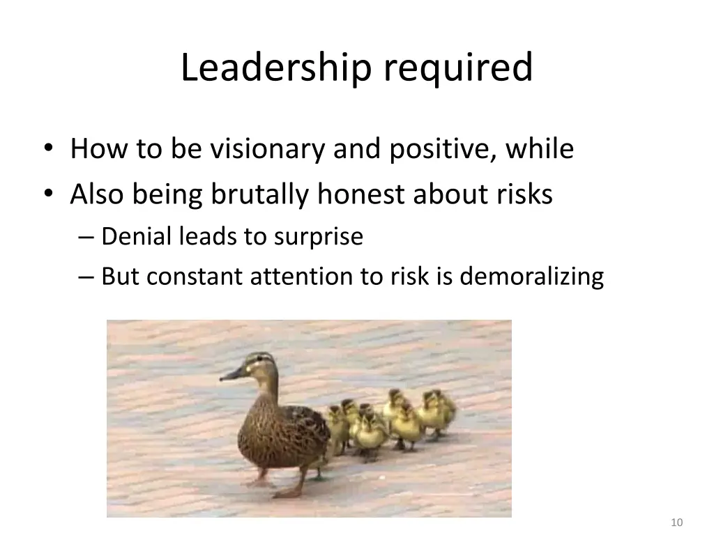 leadership required