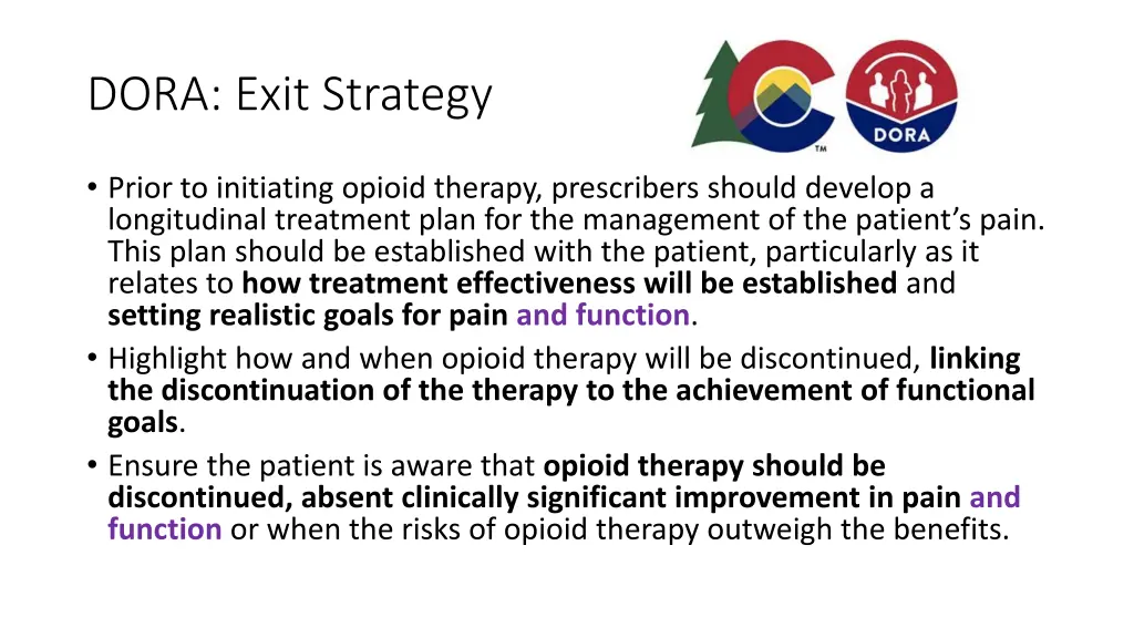 dora exit strategy 1