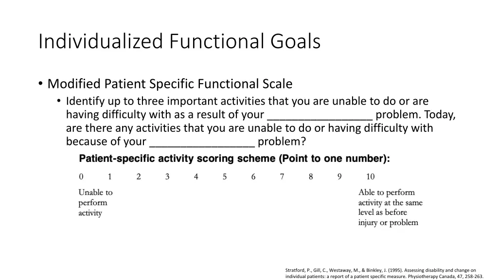 individualized functional goals