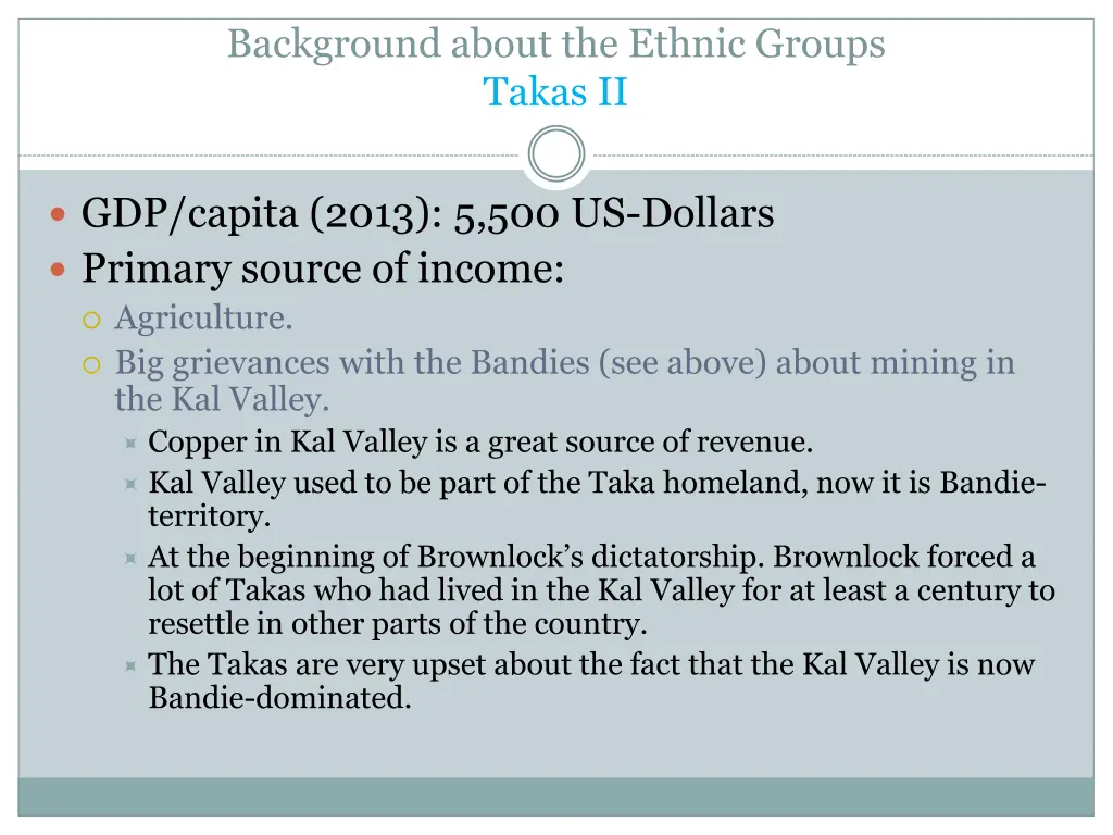 background about the ethnic groups takas ii