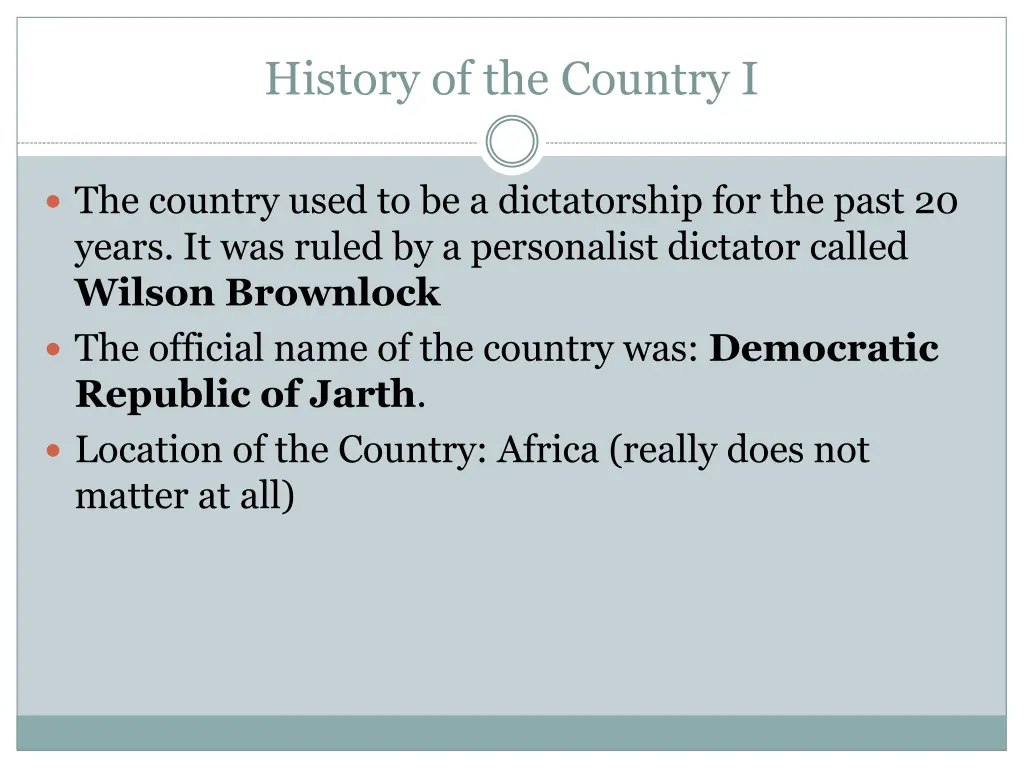 history of the country i