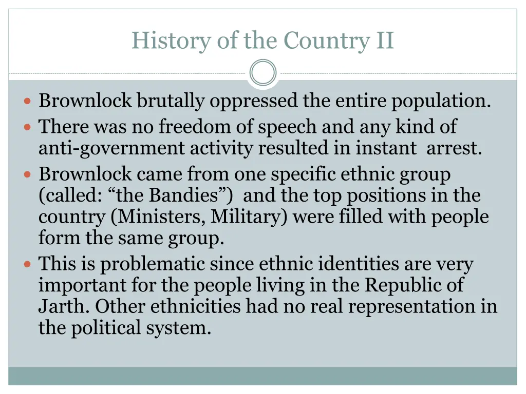history of the country ii