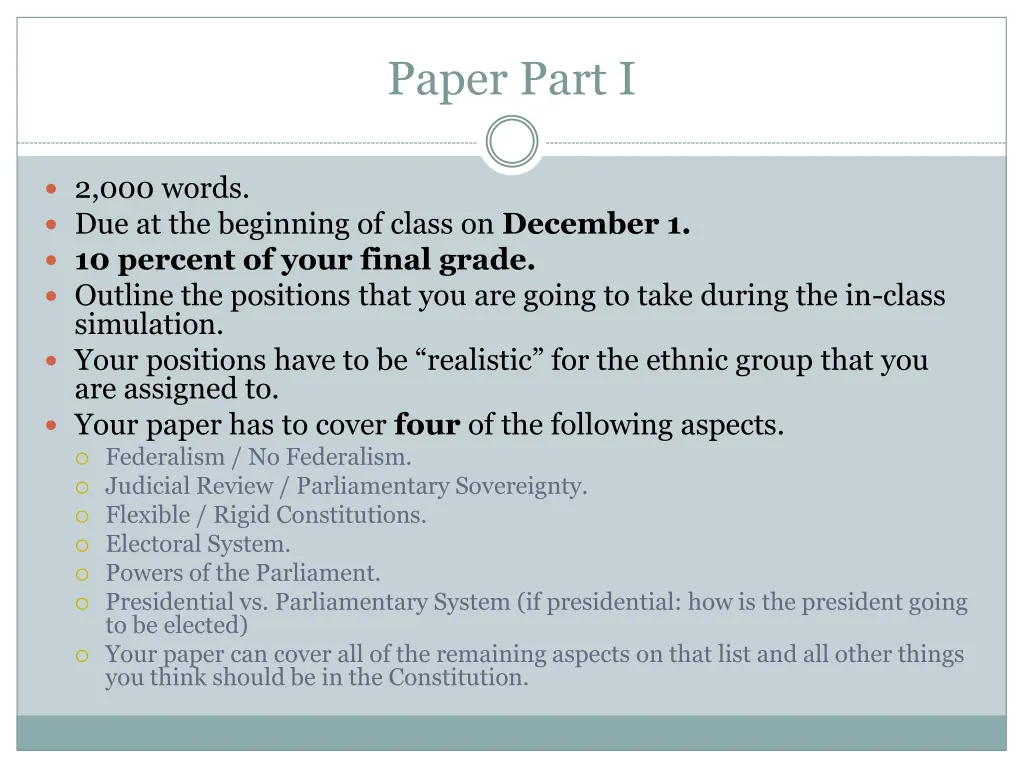 paper part i