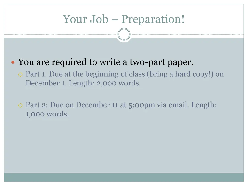your job preparation