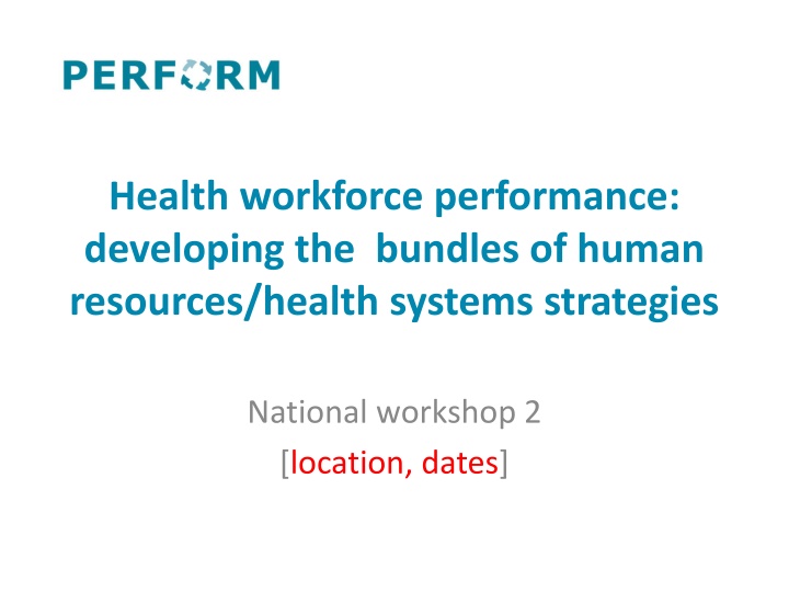 health workforce performance developing